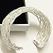 Sephla Silver Plated Weave Mesh Adjustable Cuff Bangle Bracelet For Women