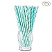 Biodegradable Paper Straws, NUIBY Aqua Baby Shower Straws, Party Straws, 7.8 Inches 125 Packs
