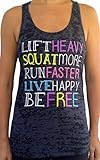 SoRock Women's Live Free Burnout Tank Top Black