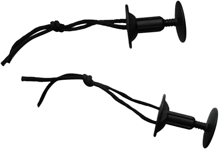 2 Pieces/Set Black Nylon Bodyboard Surfboard Leash Plug with Cord