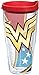 Tervis Wonder Woman Colossal Tumbler with Wrap and Red Lid 24oz, Clear