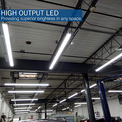8Ft LED Light Tube, 72W 7200Lm 6500K,R17D/HO Base 270 Degree V Shape LED Chip Bulbs, Dual-End Powered, Ballast Bypass, Fluorescent Replacement, Clear Cover - 4 Pack