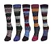 Santwo Colorful Stripe Warm Wool Blend Knited Hold-up Boot Crew Socks Leg Warmer 1-5 Pairs Size - US 6.5-10.5 (model 2-5 Pack)