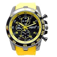 SMTSMT Stainless Steel Sport Modern Men Fashion Wrist Watch - Yellow