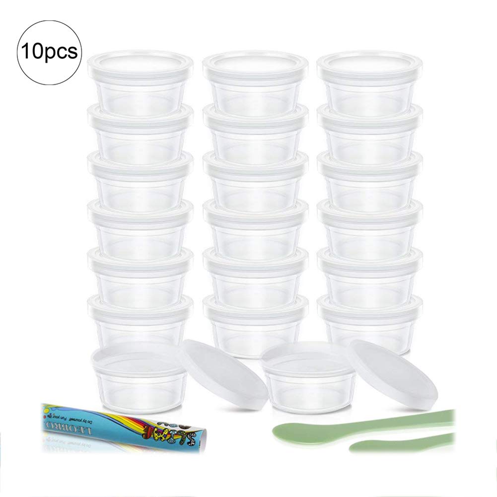 Switty Slime Storage Containers,10 Pack Foam Ball Storage Containers