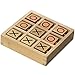 GrowUpSmart Tic-Tac-Toe Wooden Travel Board Game with Fixed Pieces