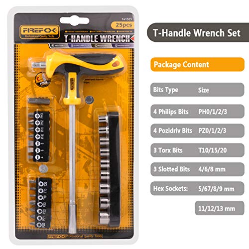 Acekit T-handle 25 In 1 Multi Bits Hex Socket Wrench Screwdriver Set Deep Nuts Driver