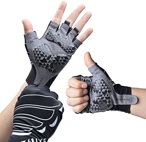 Cycling Bike Riding Gloves, Womens Biker Gloves,Mountain Bike Mens Road Bicycle Glove, Half Finger Biking Anti Slip Shock Absorbing Pading Bike Gloves