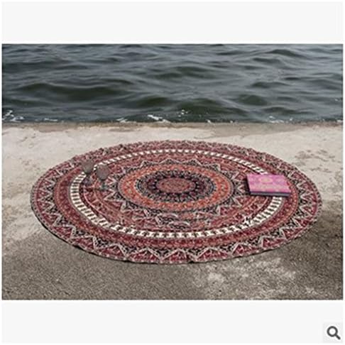 Indian Mandala Round Beach Scarf Tapestry Hippy Boho Gypsy Cotton Tablecloth Beach Towel Round Yoga Mat Women Swimming Sunbath Blanket (5-pic)