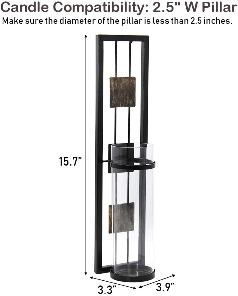 Shelving Solution Wall Sconce Candle Holder Metal Wall Decorations for Living Room, Bathroom, Dining Room, Set of 2: Home & Kitchen