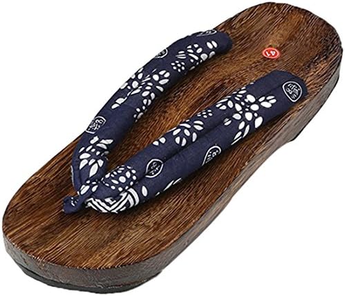 FREAHAP R Men's Japanese Wooden Geta Sandals Wooden Flip Flops Slipper