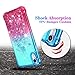 Ruky for XR Case, Gradient Quicksand Series Glitter Bling Flowing Liquid Floating TPU Bumper Cushion Reinforced Corners Women Case for XR 6.1 inches (2018) (Teal Pink)