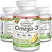 Best Triple Strength Omega 3 Fish Oil Pills - 180 Capsules - 2500mg High Potency Burpless Lemon Flavor 900mg EPA 600mg DHA Ultra Pure Liquid Softgels for Brain Joints Eyes Heart Health Supplement