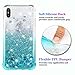 Ruky for iPhone X Case, iPhone Xs Case, Gradient Quicksand Series Glitter Flowing Liquid Floating TPU Bumper Cushion Reinforced Corners Girls Phone Case for iPhone X Xs 5.8 inches, Gradient Teal