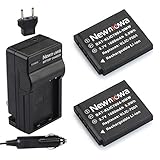 Newmowa KLIC-7004 Battery (2-Pack) and Charger kit for Kodak EasyShare M1033 M1093 M2008 V1073 V1273 V1233 V1253 Zi8 Zx3 Zi12 PlayFull Dual PlaySport PlayTouch Camera as Fuji NP-50 Pentax D-li68