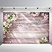 COMOPHOTO Wood Photo Studio Backdrop for Photography 7x5ft Pink Floral Wooden Rustic Spring Photobooth Background Party Decorations Props