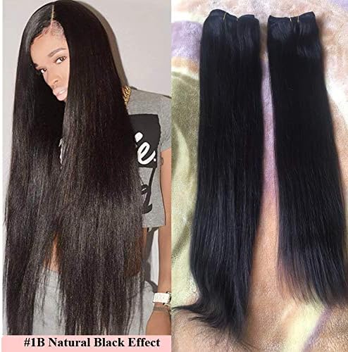 14-22 inch Natural Black Hair Extensions Remy Clip in Human Hair Double Weft Real Clip in Human Hair Extensions 100 Natural Hair 16 inch #1B 7 Pieces 90g