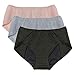 Intimate Portal Women Tweens Leak Proof Incontinence Briefs Period Menstrual Panties 3-pk Gray Black Beige XL