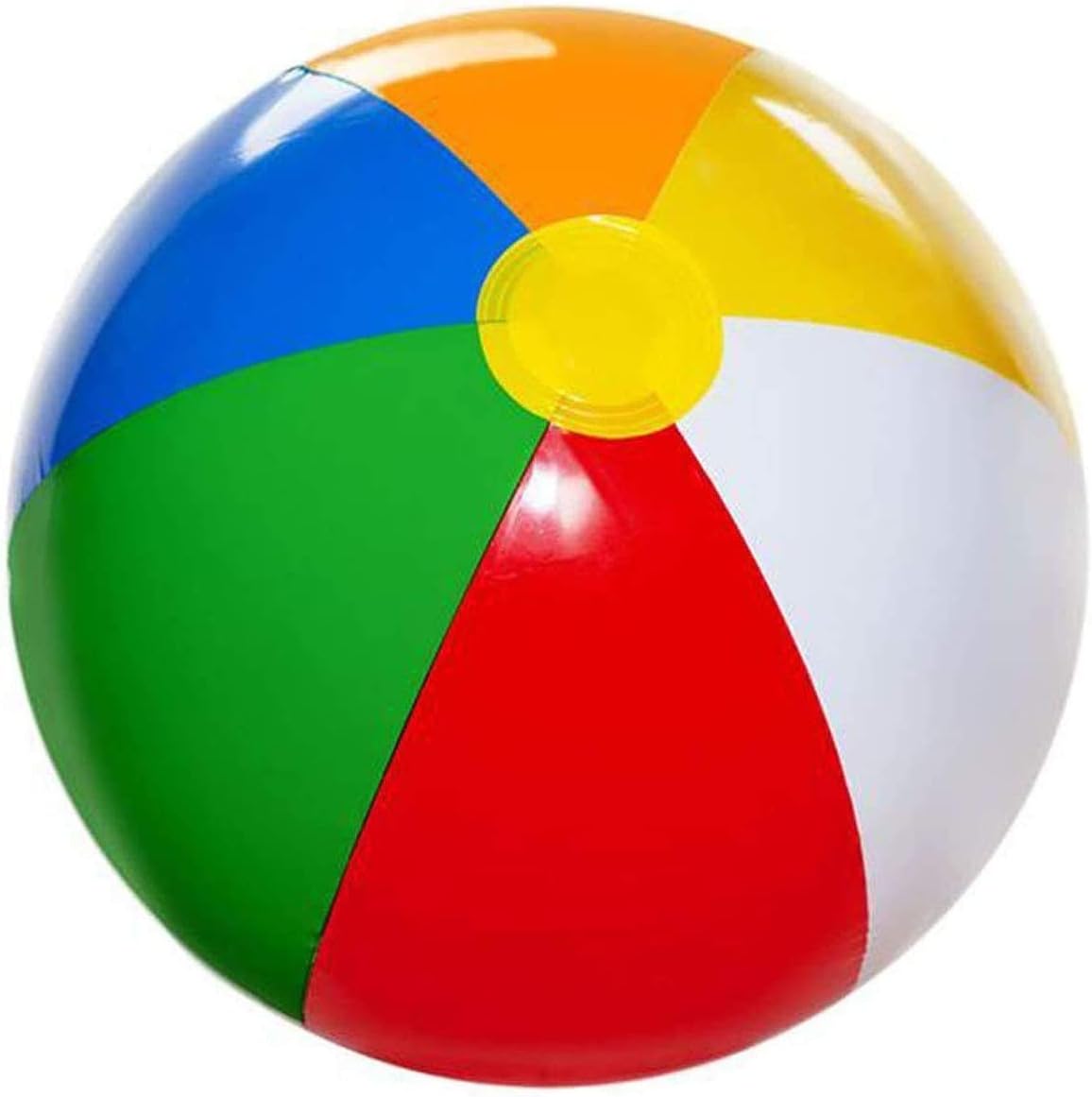 4E's Novelty Beach Balls for Kids [6 Pack] Large 16 inch Inflatable Beach Ball, Rainbow Color - Pool Toys for Kids, Beach Toys, Summer Toys, Summer Birthday Party Favors: Sports & Outdoors