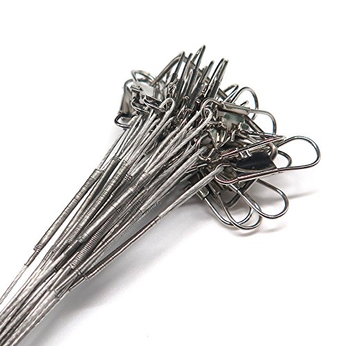 Jammas 24PCS/lot Fishing Lure Trace Wire Leader line Swivel Tackle Spinner Shark Spinning with 15CM, 23CM, 30CM - (Color: 15cm Silver) - Thumbnail 7