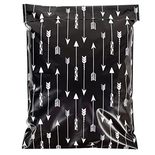 Inspired Mailers Poly Mailers 10x13 Tribal Arrows – Pack of 100 – Unpadded Shipping Bags (Black/White)