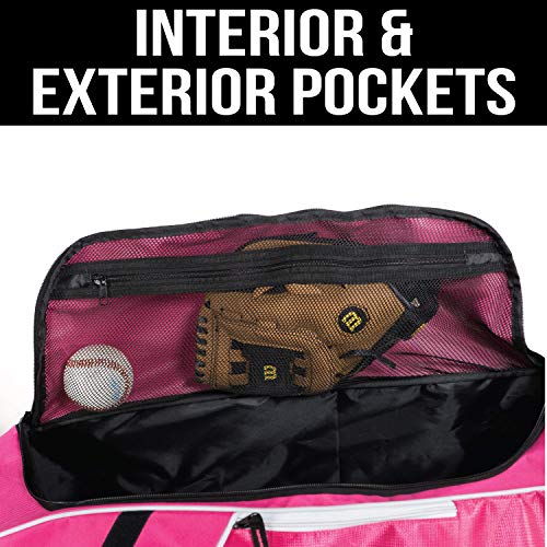 Athletico Rolling Baseball Bag Wheeled Baseball Bat Bag for Baseball
