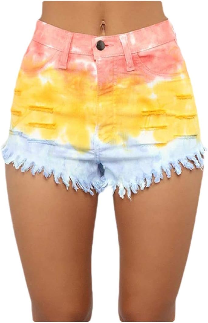 raw hem tie waist denim shorts