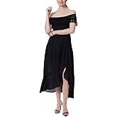 Jessica Simpson Womens Beatrix Laced Off The Shoulder Side Split Maxi Dress