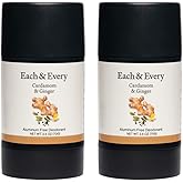 Each & Every 2-Pack Natural Aluminum-Free Deodorant for Sensitive Skin with Essential Oils, Plant-Based Packaging (2.5 Ounce 