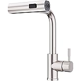 GIMILI Kitchen Faucet with Pull Down Sprayer Brushed Nickel Waterfall Modern Kitchen Sink Faucet