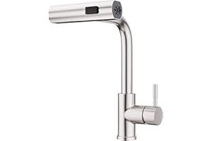 GIMILI Kitchen Faucet with Pull Down Sprayer Brushed Nickel Waterfall Modern Kitchen Sink Faucet