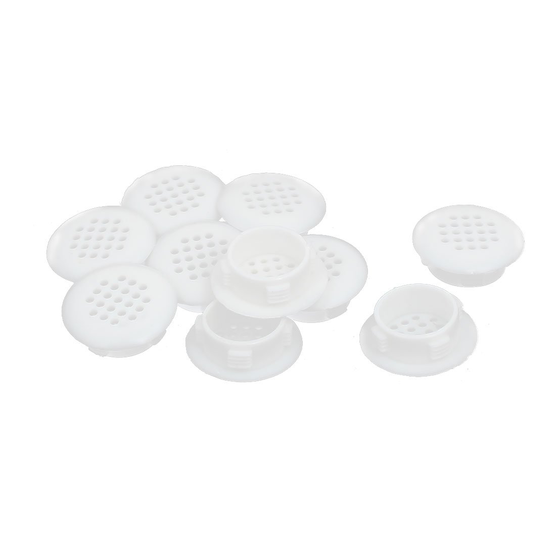 sourcing map Shoes Cabinet 30mm Dia Plastic Round Mesh Hole Air Vent Louver Cover 10pcs
