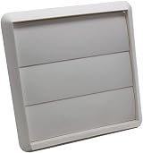 Kair White 100mm Gravity Wall Vent Grille 4 Inch Round Rear Spigot 155mm view 2