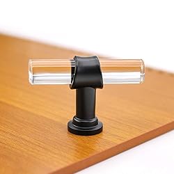 Peaha 25 Pack Glass Cabinet Knobs Black Cabinet