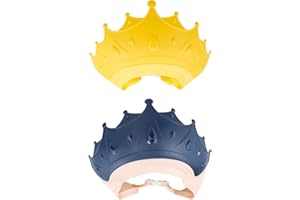 NAIHOD 2 Pieces Soft Baby Shower Cap Soft Adjustable for Washing Hair Shield Safe Visor Cap Bathing Shampoo Shower Protection Bath Hat for Toddler Kids Children