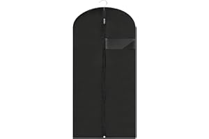 LXLOVESM Garment Bags for Hanging Clothes, 45'' Suit Bag Cover for Storage and Travel, Dress Bags for Gowns Long (Black)