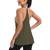 Mippo Workout Tops for Women Racerback Tank Open Back Athletic Shirts Gym Clothes Loose Fit