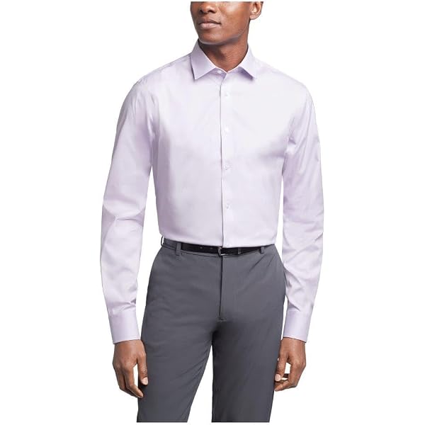 Amazon.com: Calvin Klein Men's Dress Shirt Non Iron Stretch Slim Fit Check  : Clothing, Shoes & Jewelry