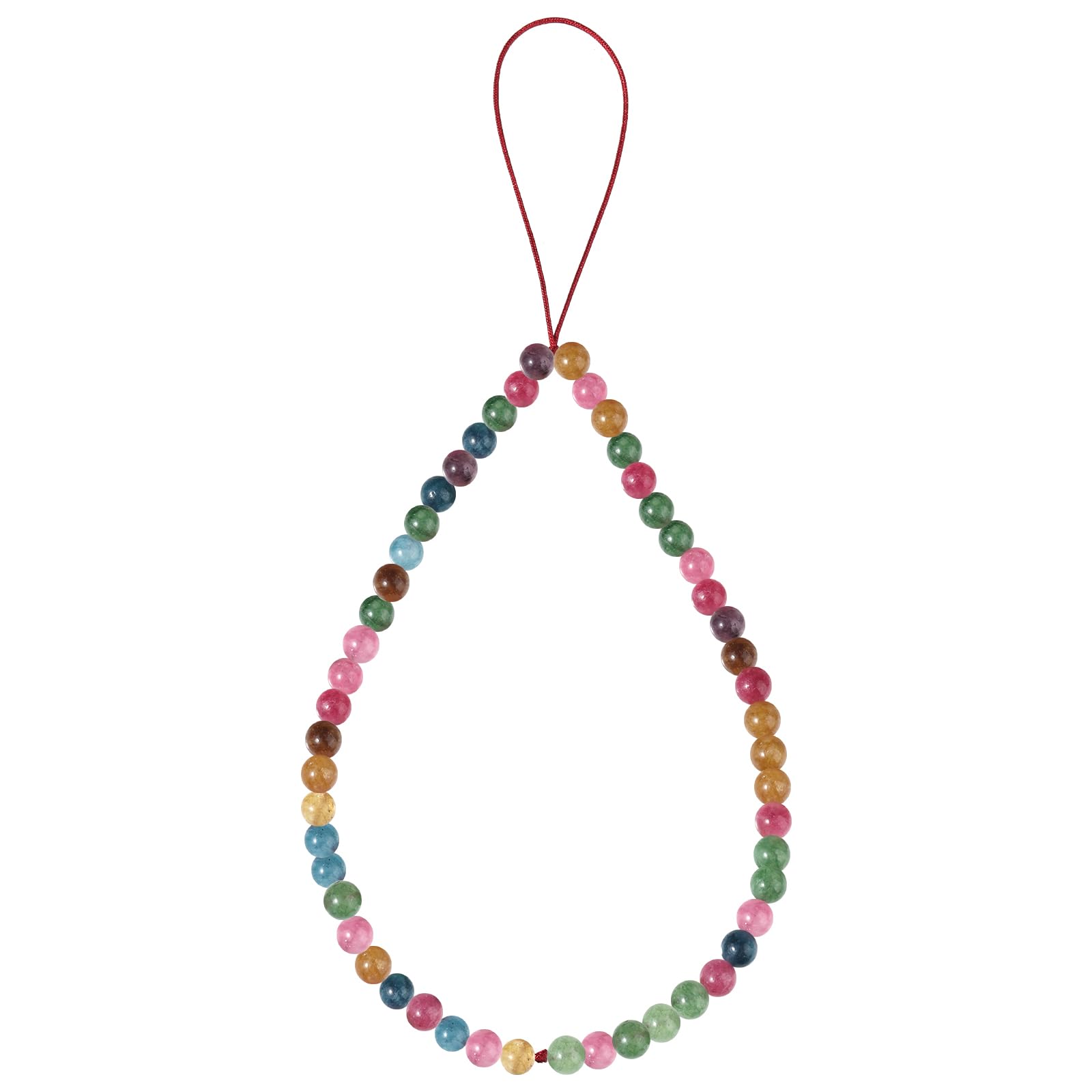 OAIITE Semi-Precious Gem Stones Beaded Phone Charm Cell Lanyard Wrist Strap Handmade Natural Gemstone Phone Chain string