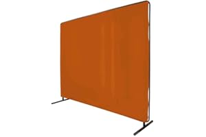 BLACK STALLION Revco 6X8VF1-ORA 6'X8' 14 mil. 1 Panel Orange Saf-Vu Welding Screen with Frame