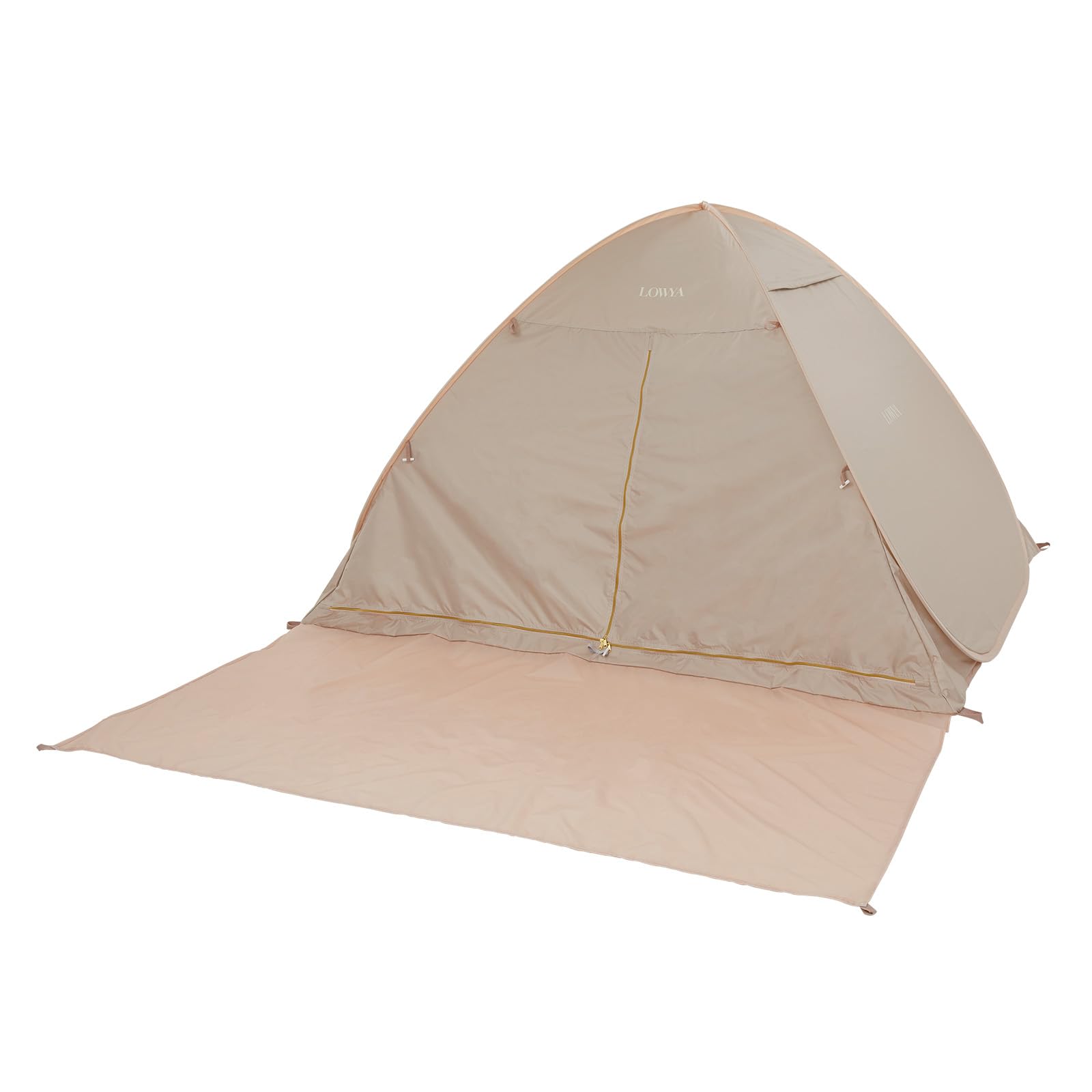 LOWYA ロウヤ ポップアップテント テント ワンタッチ 軽量 1人用 2人用 フルクローズ おしゃれ ワイド メッシュ 遮熱 UVカット 幅200cm ピンクベージュ商品画像