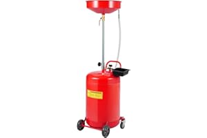 Joankaren 20 Gallon Waste Oil Drain Tank, Air Operated Portable Oil Drainer with Adjustable Funnel Height, Heavy Duty Oil Cha
