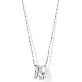 JA.S.JR 14k Gold Plated Circle Pendant Necklace for Women Dainty CZ Gold Necklace for Women