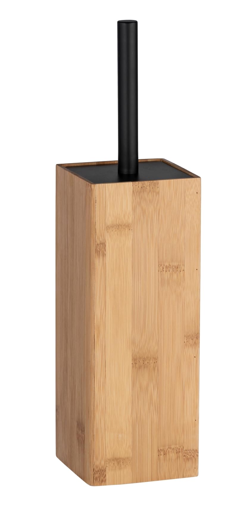 WENKO Padua Closed Toilet Brush Holder Made of Sustainable Bamboo, Includes Toilet Brush with Loft Character, Interchangeable Brush Head Diameter 6.5 cm, 10 x 38 x 10 cm, Brown