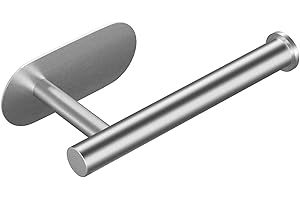 CasaCulina Toilet Paper Holder, Rustproof Adhesive Toilet Paper Holder, Stainless Steel Toilet Roll Holder Self Adhesive, No Drilling Toilet Paper Roll Holder Stick on Wall (1Pack, Brushed Nickel)