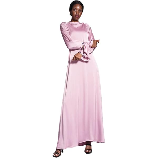 Wraith of East Women's Muslim Maxi Dress Kaftan Abaya Islamic Arabian  Clothing Lace Top Round Neck Party Gown Jilbab Robe (Pink, XL) at Amazon Women's  Clothing store