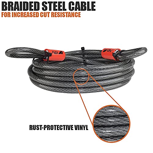Bike Lock Cable Coercial Security Cable With Loops, Galvanized