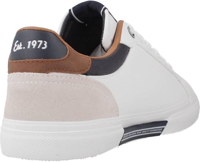 PMS30839 Zapatillas para Hombres, en Color Blanco, cómodas, Cordones y Piso de Goma Antideslizante Hombre Zapatillas Blanco 45 — foto 3 de 8