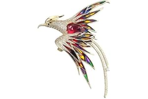 QUREZA Crystal Phoenix Bird Brooch Colorful Bird Brooches Rhinestone Animal Pin Fashion Jewelry Accessories Gifts