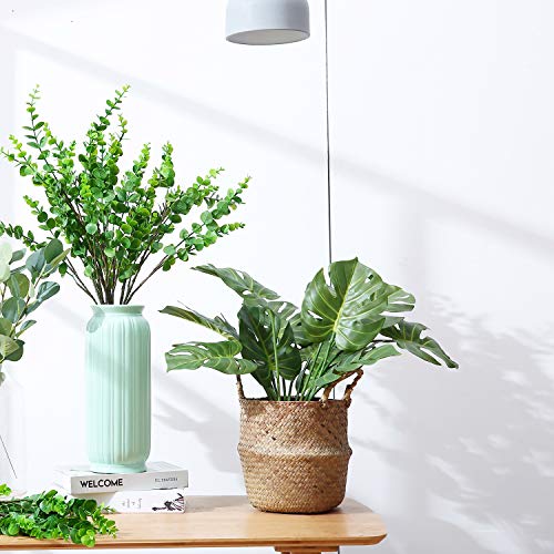 2 Pack Artificial Palm Plants Leaves Faux Turtle Leaf Fake Monstera